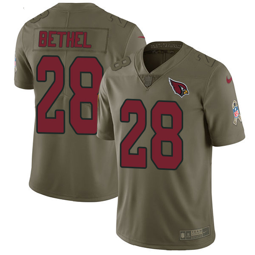 Nike Cardinals #28 Justin Bethel Olive Men's Stitched NFL Limited Salute to Service Jersey